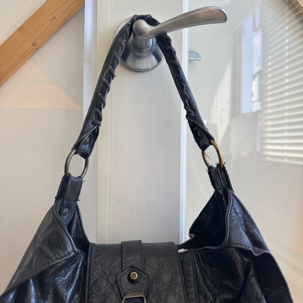 Balenciaga Motocross Black Leather Hobo Bag - Picture 3 of 8